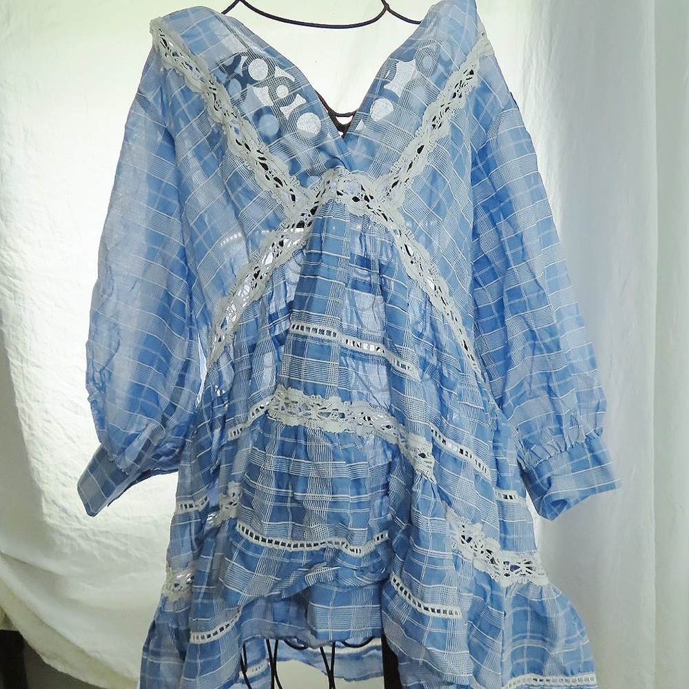 New with tags Free People Blue and white Blouse